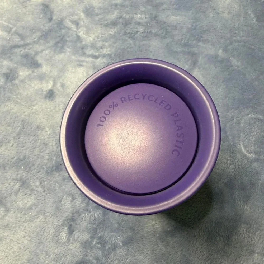 Purple Starbucks tumbler with lid